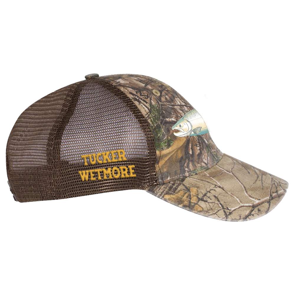 Chinook Salmon Camo Trucker Hat Side 